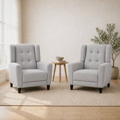 Tessmar Midvagur Tufted Wide Back Armchair Set