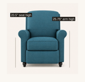 Seat and arm dimensions | Front studio view with 20.5 inch seat height and 25.75 inch arm height callouts