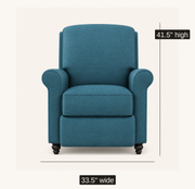 Overall dimensions | Front studio view with 33.5 inch width and 41.5 inch height callouts