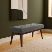 Tessmar Norddepil Upholstered Bench in a restyled supplier room | Pipeline B room-shell edit 1