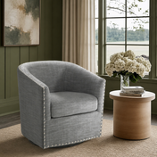 Tessmar Nordradalur Nailhead Swivel Barrel Chair