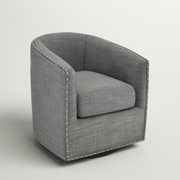 Tessmar Nordradalur Nailhead Swivel Barrel Chair | untouched supplier studio 2