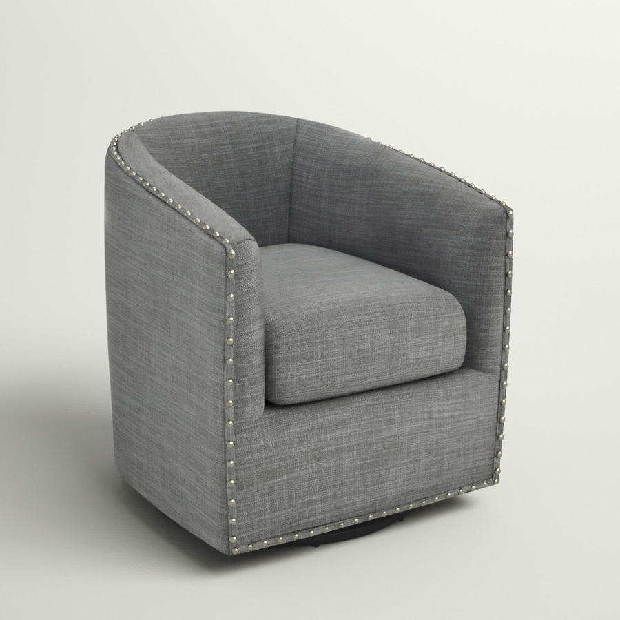 Tessmar Nordradalur Nailhead Swivel Barrel Chair | untouched supplier studio 2