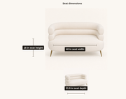 Dimensions | seat dimension diagram showing 18 inch seat height, 40 inch seat width, and 21.5 inch seat depth