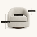 Seat dimensions | oatmeal chair shown with 17.3 inch seat height, 23.3 inch seat width, and 11 inch seat back