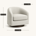 Dimensions | oatmeal swivel chair shown 31.1 inches wide, 31.1 inches deep, and 28.3 inches tall