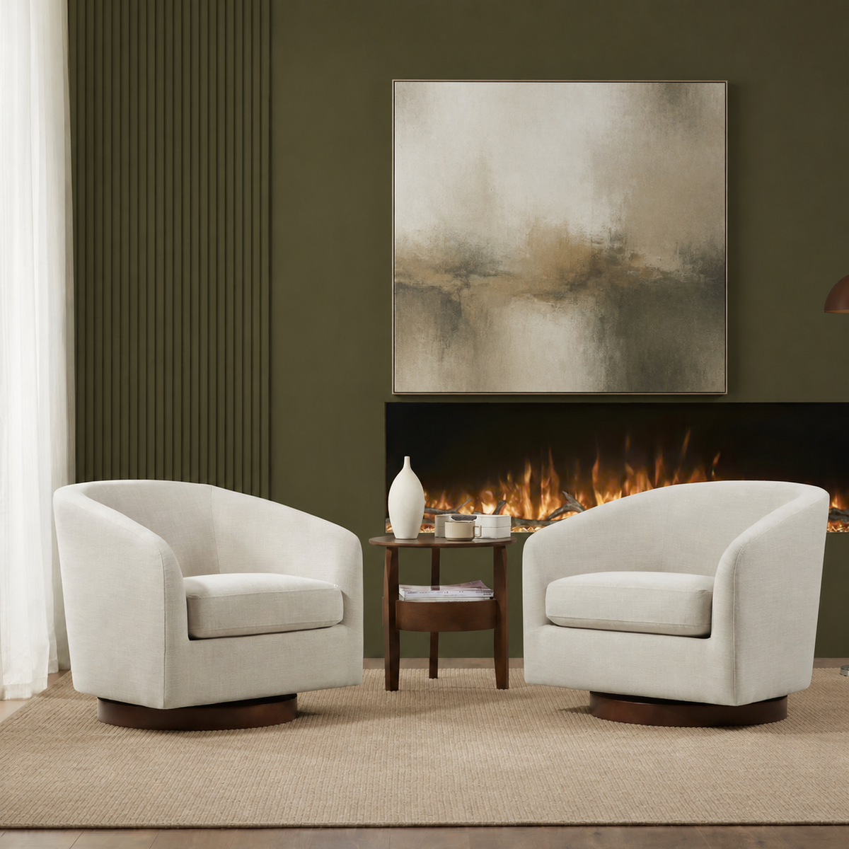 Tessmar Rituvik Swivel Barrel Chair Set