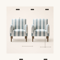 Dimensions | dimension detail diagram showing seat, arm, back and seat-height measurements for each chair