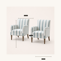 Dimensions | dimension diagram for each chair: 29.5 inches wide, 29.1 inches deep and 34.5 inches high