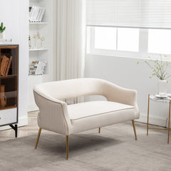 Angle | Three-quarter view of the Tessmar Scedro Velvet Flared Loveseat