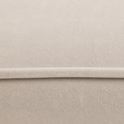Velvet close-up | Beige velvet upholstery and piped bench-cushion edge