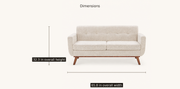 Dimensions | Overall width and height of the beige linen loveseat