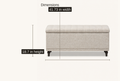 Dimensions | storage ottoman with 41.73 inch overall width and 18.7 inch overall height