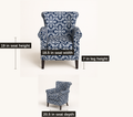 Dimensions | seat measures 19 inches high, 18.5 inches wide, and 20.5 inches deep with 7-inch legs