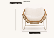 Dimensions | rocking chair overall width 37.2 in and height 37.5 in