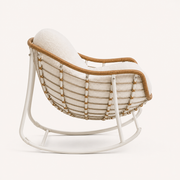 Studio side | rocking chair basket profile, rope lacing, and curved runner base
