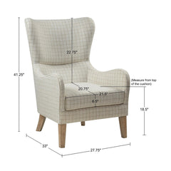 Angle | Three-quarter view of the Tessmar Strendur Upholstered Wingback Chair