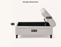 Storage dimensions | drawn callouts for the open storage area, 9 inches high, 44.5 inches wide, and 14.5 inches deep