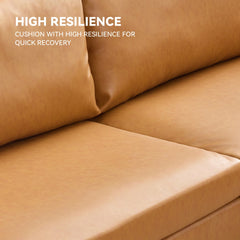 Detail | Close view of the Tessmar Svetac Flared Arm Faux Leather Sofa
