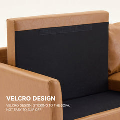 Detail | Close view of the Tessmar Svetac Flared Arm Faux Leather Sofa