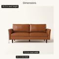 Seat dimensions | Studio front with 71.6 in seat width and 18.3 in seat height