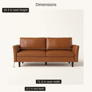 Seat dimensions | Studio front with 71.6 in seat width and 18.3 in seat height