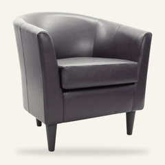 Product | The Tessmar Sydrugota Faux Leather Barrel Chair
