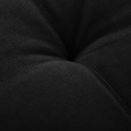 Texture | macro of black velvet upholstery showing a tuft depression and stitched seams