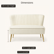 Seat dimensions | Studio front with 45 in seat width, 18 in seat height, and 20.5 in seat depth