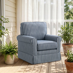 Angle | Three-quarter view of the Tessmar Vikarbyrgi Striped Swivel Chair Set