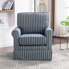 Front | Straight-on view of the Tessmar Vikarbyrgi Striped Swivel Chair Set