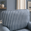 Tessmar Vikarbyrgi Striped Swivel Chair in a restyled supplier room | Pipeline B room-shell edit 3