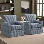 Tessmar Vikarbyrgi Striped Swivel Chair in a restyled supplier room | Pipeline B room-shell edit 1