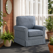 Tessmar Vikarbyrgi Striped Swivel Chair in a restyled supplier room | Pipeline B room-shell edit 2