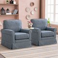 Tessmar Vikarbyrgi Striped Swivel Chair in a restyled supplier room | Pipeline B room-shell edit 7