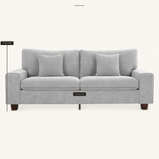 Seat dimensions | Front studio view with 70.8 inch seat width and 17.4 inch seat height