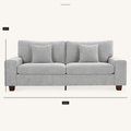 Dimensions | Front studio view with 88.58 inch width and 36.6 inch overall height