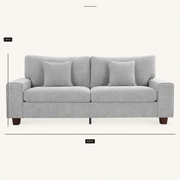 Dimensions | Front studio view with 88.58 inch width and 36.6 inch overall height