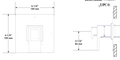 Dimensions | 1/2" Thermostatic Pressure-Balance Shower Trim with 3 Functions manufacturer specification drawing with dimensions