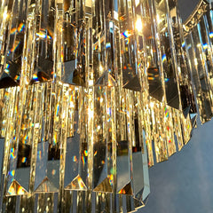 Three-Tier Crystal Chandelier with 6 Lights in Matte Black