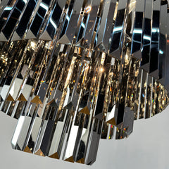Three-Tier Crystal Chandelier with 6 Lights in Matte Black