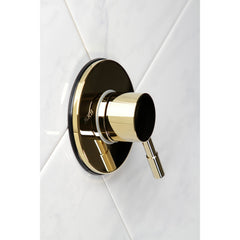 Three-Way Diverter Valve, Concord, Single Handle with Round Trim in Polished Brass
