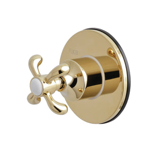 Three-Way Diverter Valve, French Country, Cross Handle in Polished Brass