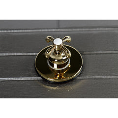 Three-Way Diverter Valve, French Country, Cross Handle in Polished Brass