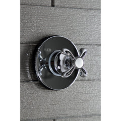 Three-Way Diverter Valve, French Country, Cross Handle in Polished Chrome