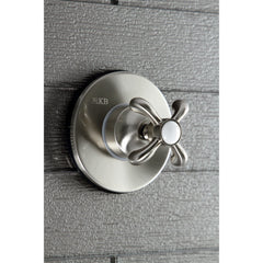 Three-Way Diverter Valve, French Country, Single Cross Handle in Brushed Nickel