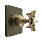 Three-Way Diverter Valve, Hamilton, Single Handle with Square Trim in Antique Brass