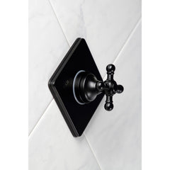 Three-Way Diverter Valve, Metropolitan, Single Cross Handle in Matte Black