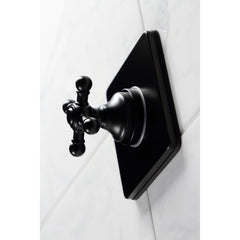 Three-Way Diverter Valve, Metropolitan, Single Cross Handle in Matte Black