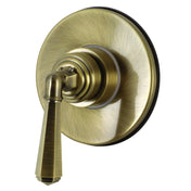 Three-Way Diverter Valve, Metropolitan, Single Handle with Round Trim in Antique Brass